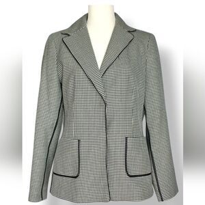 Vintage 90s Y2K Liz Claiborne Houndstooth and Polka Dot Blazer Jacket Size 4